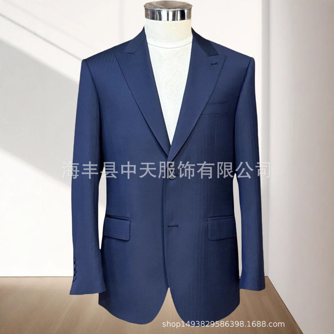 High-end suit, fine dark striped craftsmanship men's suit set. Welcome to consult Item Picture