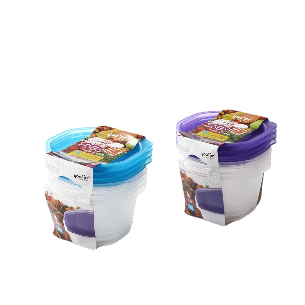 悠悦亚马逊跨境塑料保鲜盒便当野餐午餐沙拉盒套装旅行便携