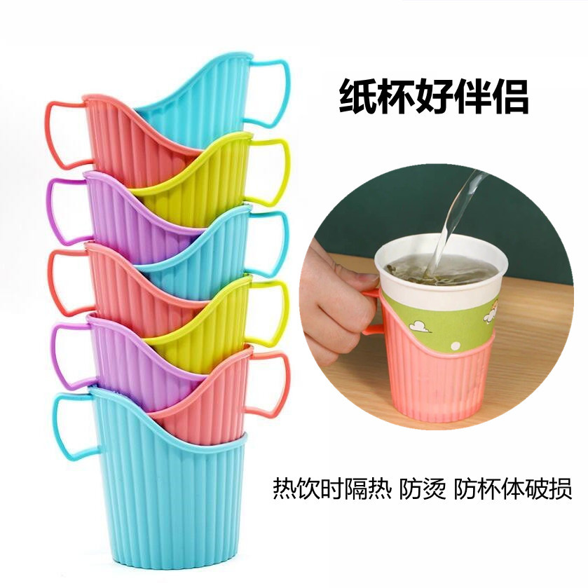 10 أكواب من الأكواب الورقية التي تستخدم لمرة واحدة ذات أغلفة من الأكواب المصنوعة من البلاستيك المموج ذات الأغشية العازلة للحرارة