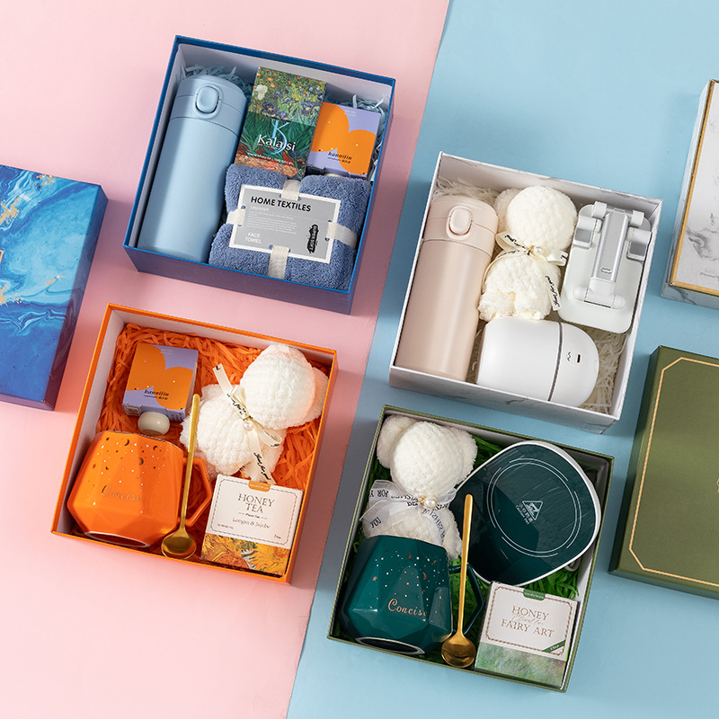 Customized business gifts for company opening, including souvenir cups, New Year gifts, insulated cups, umbrella sets, and logo printing Application Scenario