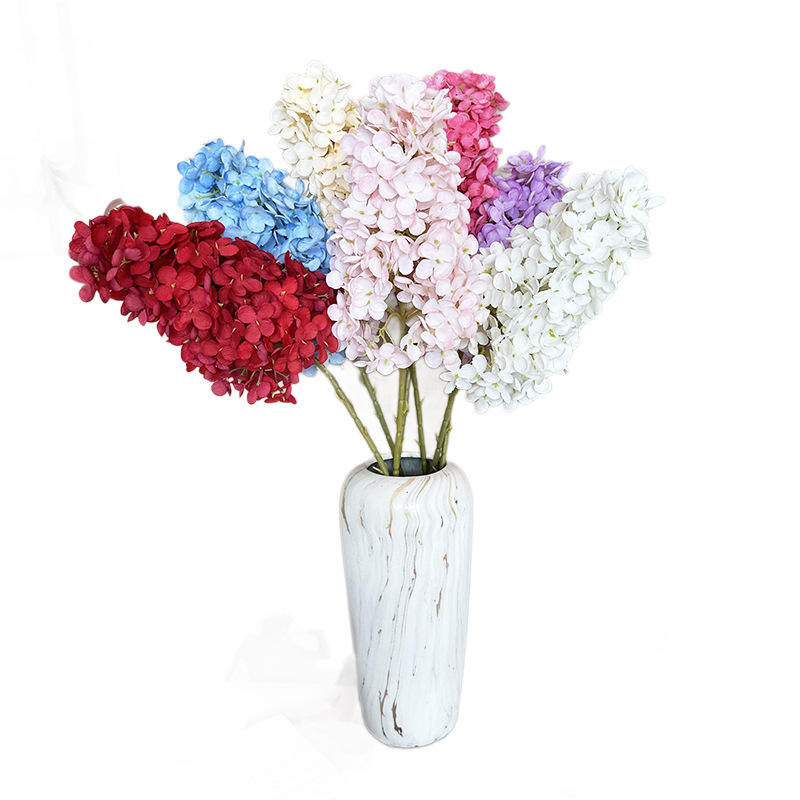 仿真花DIY发饰配件/仿真花/5朵塑膠花/假花/假花批发白底实物图