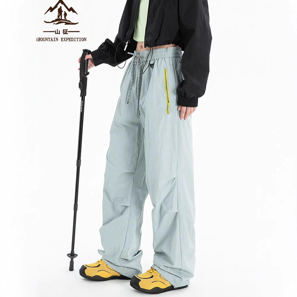 WASSUP联名款冲锋裤女款夏季薄款户外防风防水登山速干伞兵工装裤