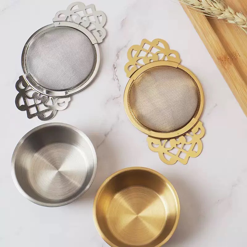 Innovative new 304 stainless steel tea strainer, creative tea filter, teapot strainer, lace tea set accessories Specification image