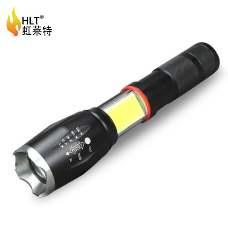 强磁COB充电调焦充电便携T6工作灯户外野营LED强光手电筒