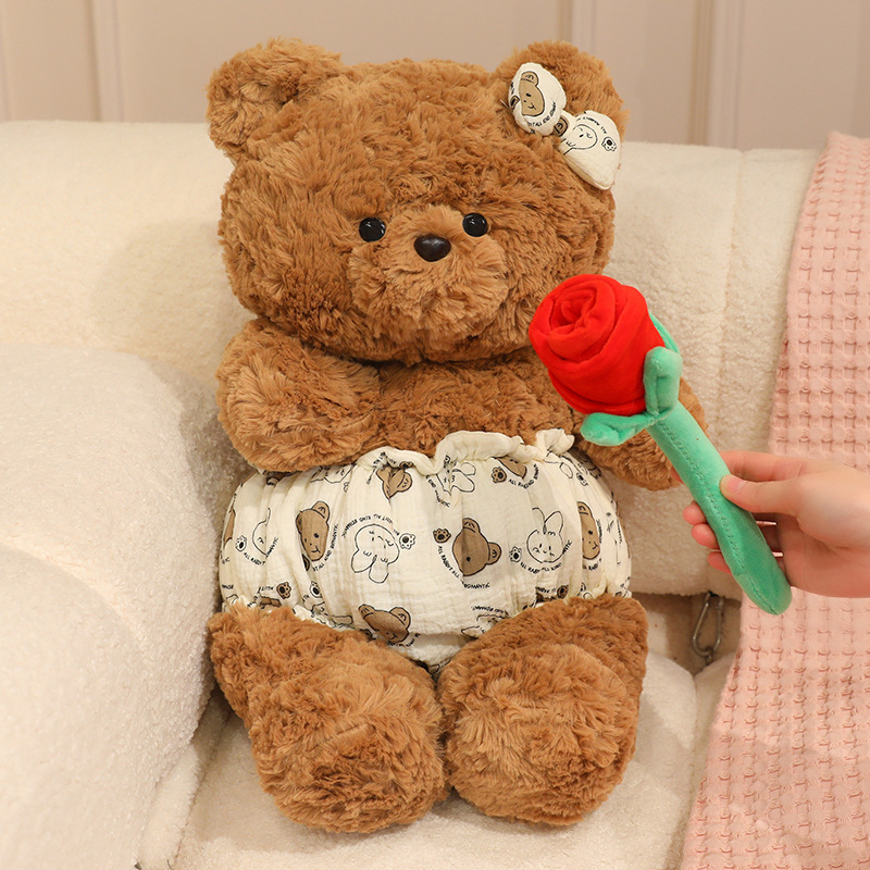 Rose Bear Baby Series plush toy bear, cute and soft pillow doll, home decoration Application Scenario
