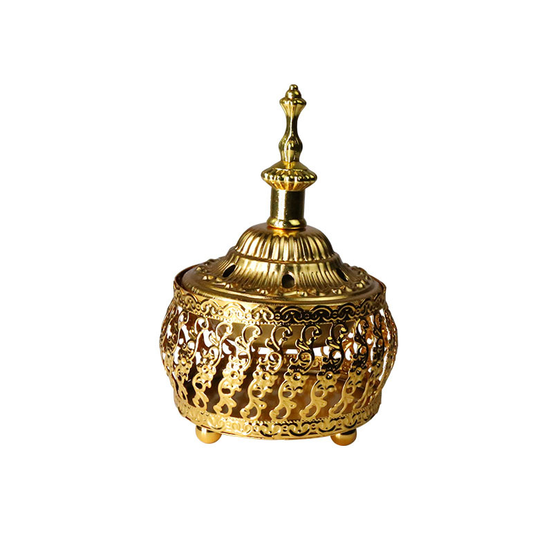 New factory direct sales Middle Eastern-style metal ironwork small incense burner, tower incense, desktop engraved aroma diffuser burner Item Picture