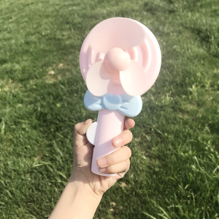 Cartoon lollipop hand-pressed children's mini fan, hand-held pressure fun fan gift advertisement with LOGO details Picture