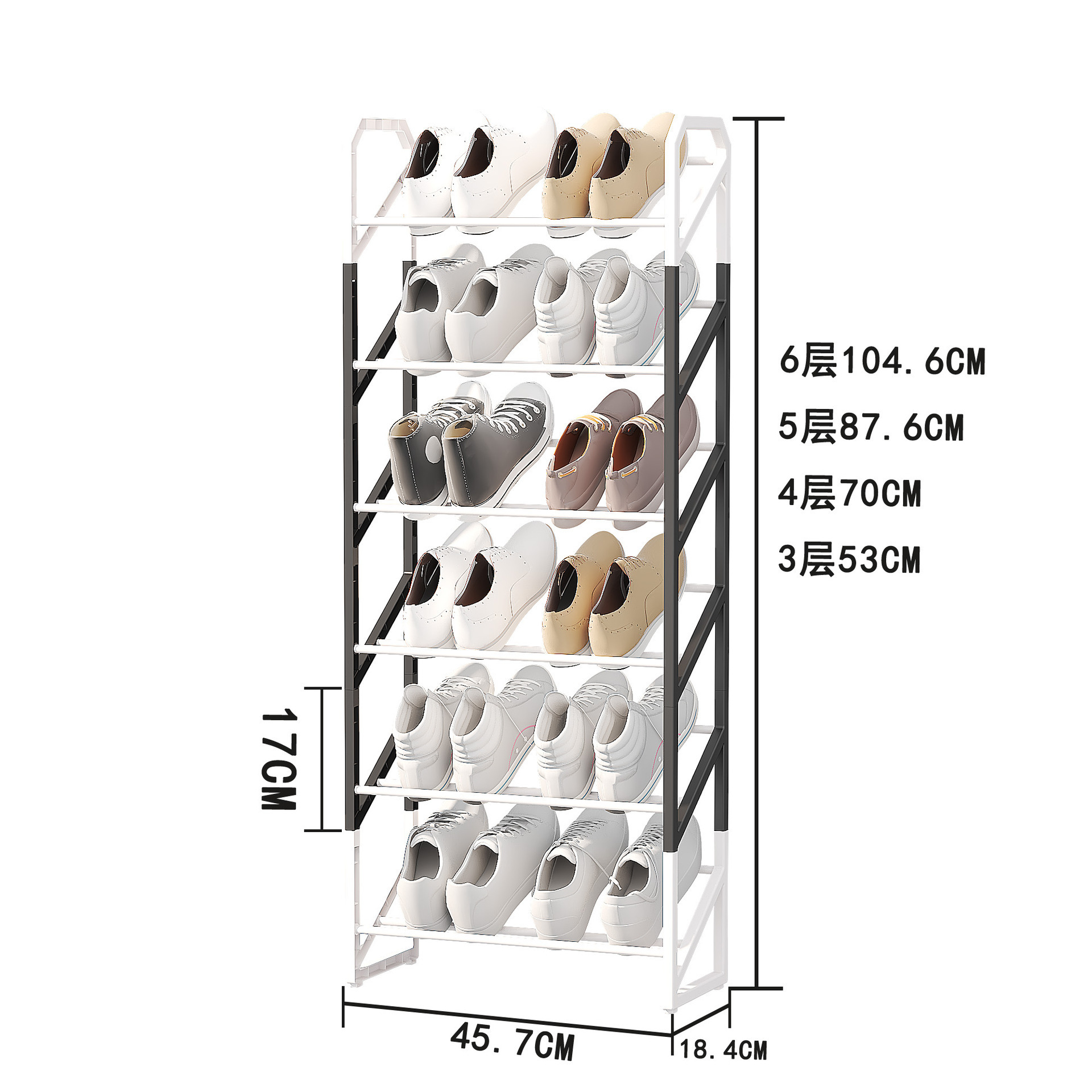 Cross-border multi-functional two-color shoe rack, household economical shoe cabinet at the door, shoe rack for dormitories and rental houses Item Picture