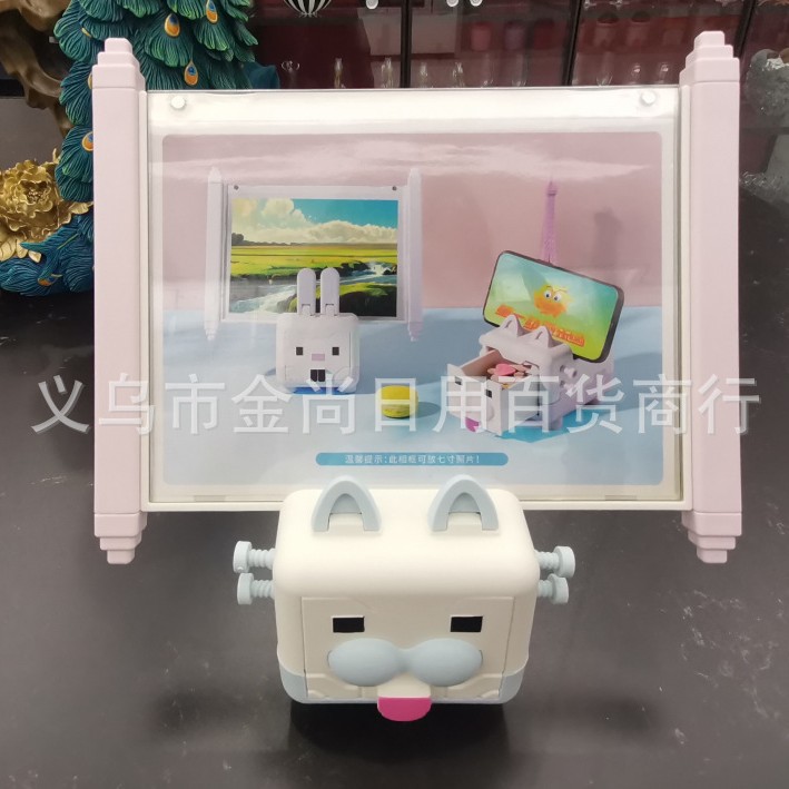 卡通兔子老虎桌面迷你收纳盒学生家用手机支架多功能卡通收纳盒子详情图4