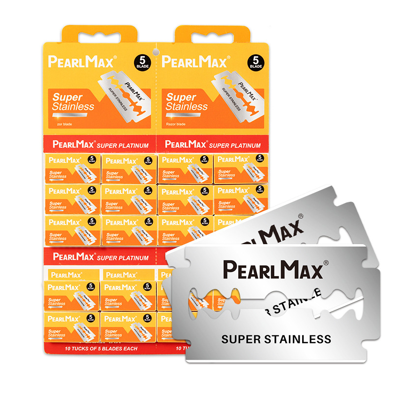 Old-fashioned double-blade Pearl Max razor, anti-scratch stainless steel full-body shaving blade Item Picture