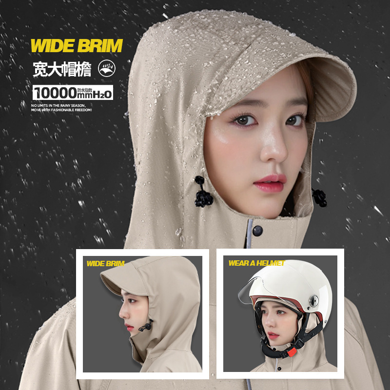 Electric bike raincoat, all-in-one thickened anti-riot raincoat, special outer wear for motorcycles, adult riding raincoat for women Specification image