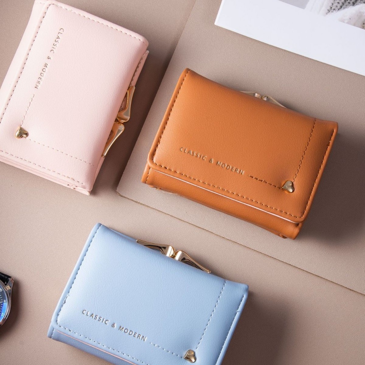 In-stock cross-border large-capacity PU short ladies' wallets, coin holders, wallets, girls' gift bags, student bags for storage details Picture