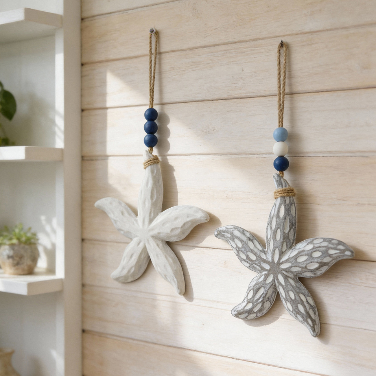 Mediterrenean-style wall decoration, wooden starfish pendants, door curtains, and romantic ocean-style wall decorations for the entrance hall Specification image