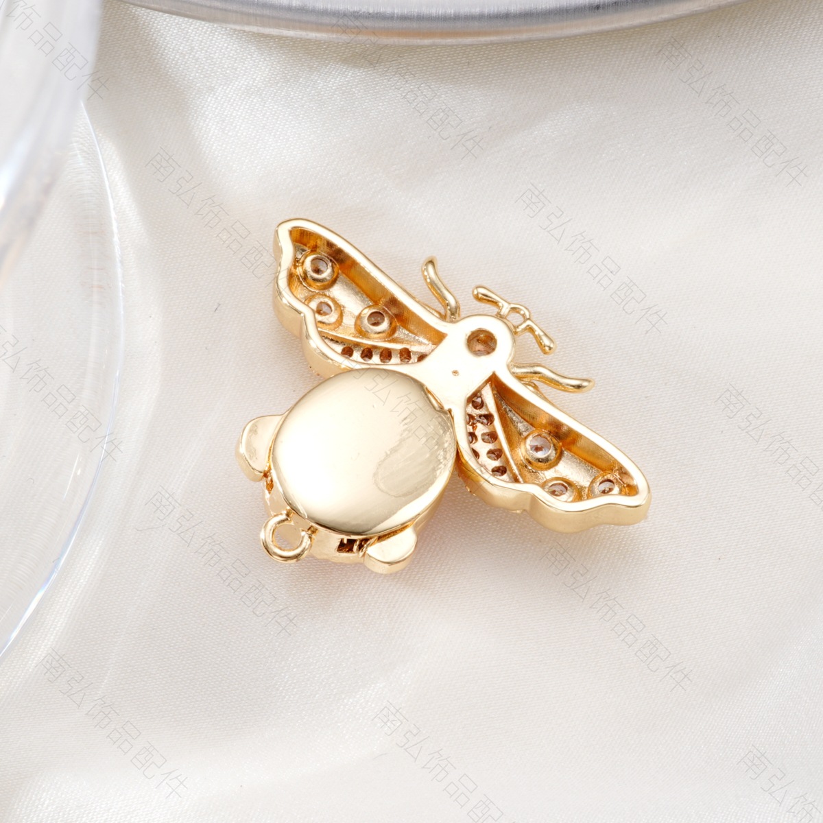 Copper-plated 18k color retention micro-inlaid zircon red agate insect bracelet, pearl necklace, clasp, DIY jewelry accessories Specification image