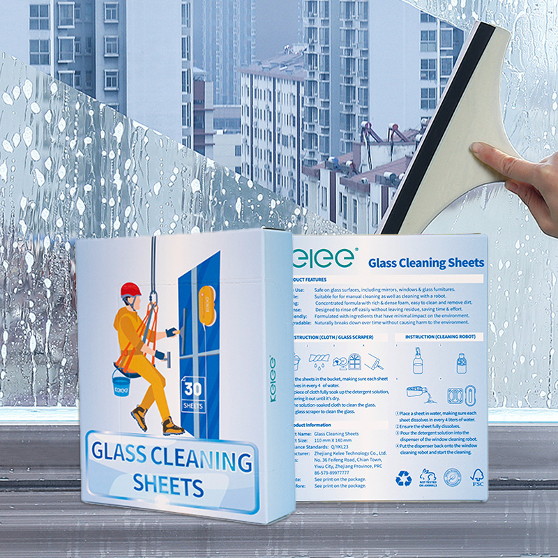 Glass water tablet cleaning liquid, concentrated glass cleaner, English packaging, direct sales from the manufacturer, solid oil stain removal cleaning tablets Specification image