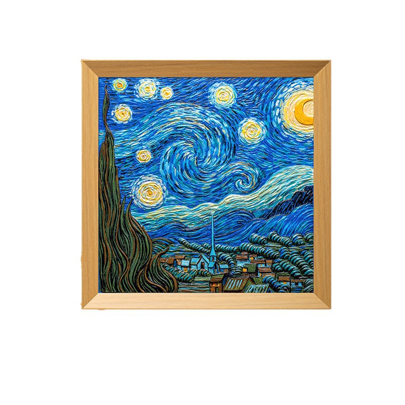 diy Three-dimensional relief digital oil painting, hand-painted acrylic decorative painting, three-dimensional relief painting set wholesale, large Van Gogh Starry Sky manufacturer Item Picture