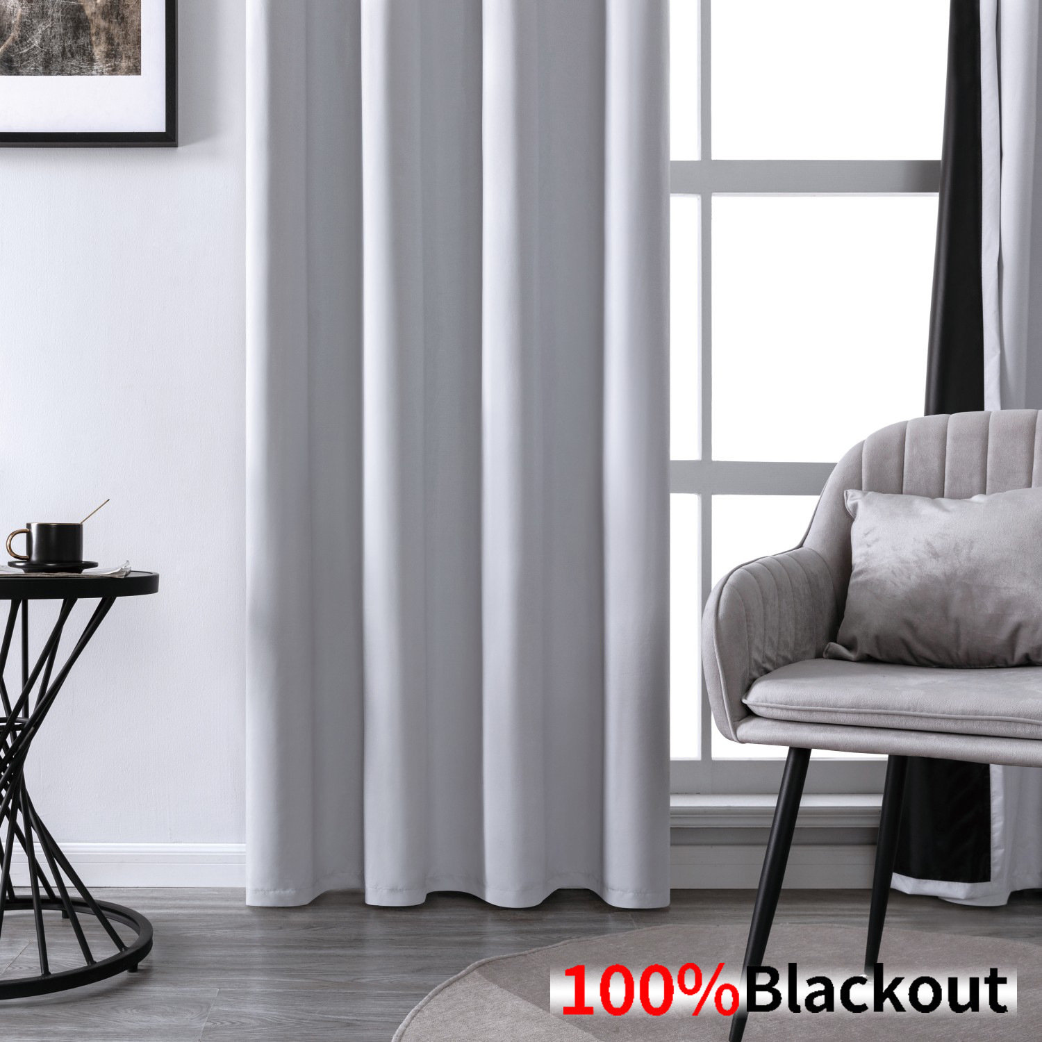 Ready-made heat-insulating and sun-protective curtains with free shipping in stock, Chunya textile laminated fully blackout curtains details Picture