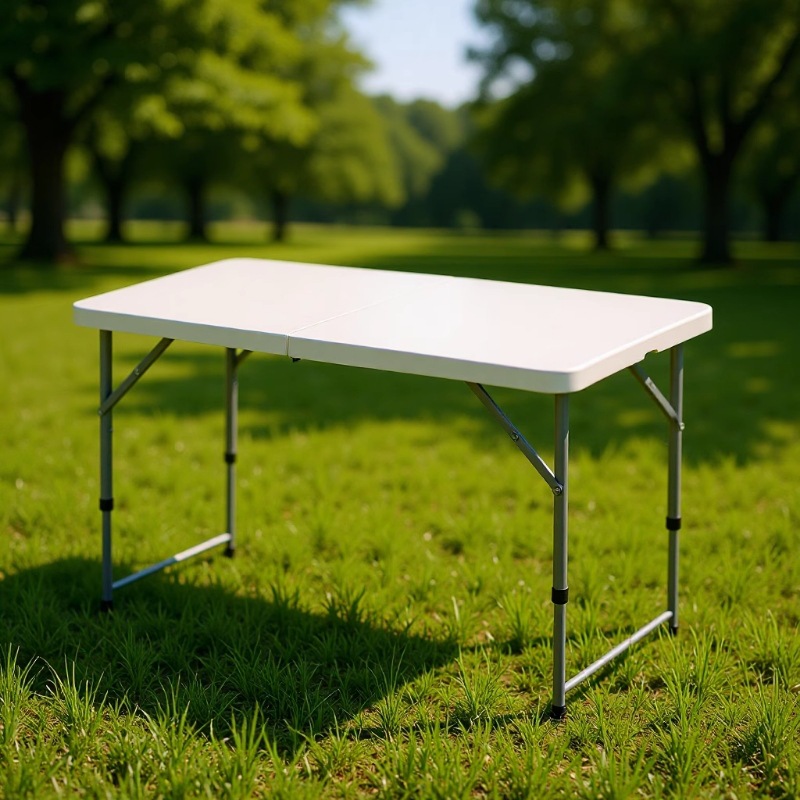 Outdoor folding table, night market stall table, simple conference long table, household portable hand-held folding table, plastic table Application Scenario