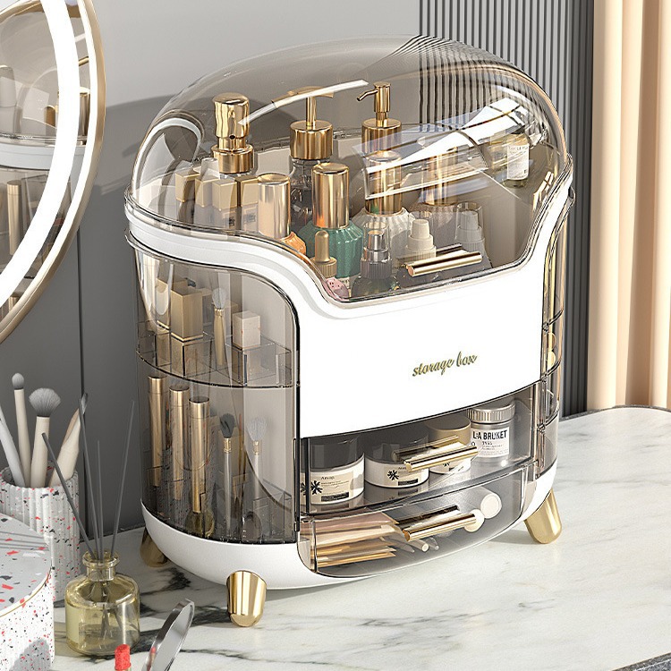 The multi-functional cosmetics storage box, home desktop organization box, storage rack, cosmetics shelving rack, and storage box are simple and practical details Picture