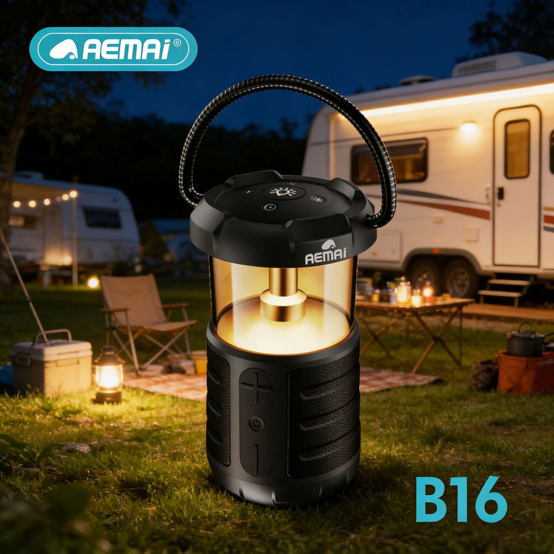 AEMAi Bluetooth Speaker B16 Subwoofer speaker, outdoor portable camping lamp speaker