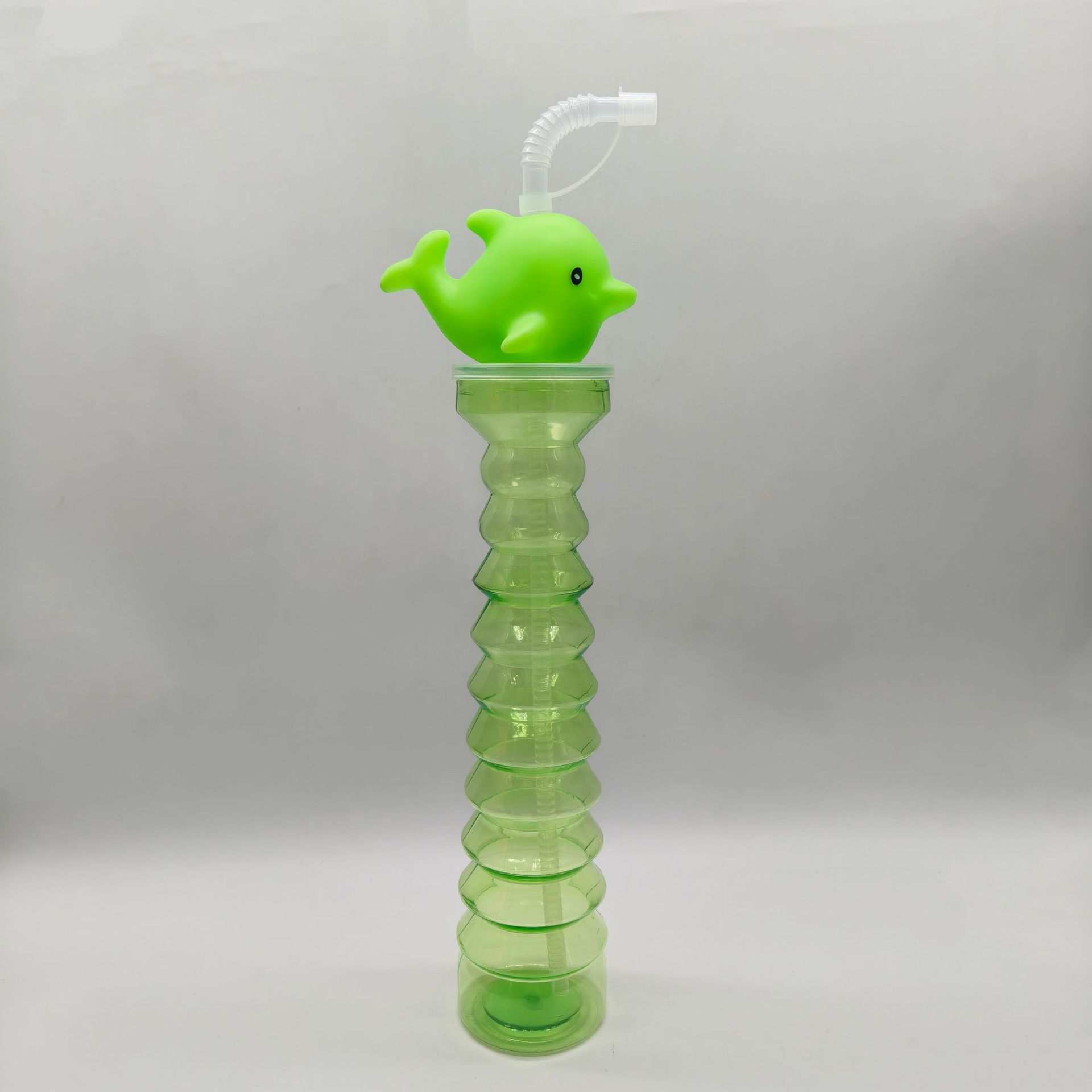 Cross-border bestsellers: Disposable cartoon animal plastic cups, juice drink bottles, little dolphin coconut tree creative straw cups Specification image