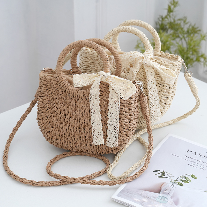 编织包/草编包/手工编织女包/包包女草编文艺/包包产品图