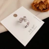 European and American cross-border personalized and fashionable full-diamond cross open-mouth ring, simple and elegant, versatile and high-end index finger ring details Picture
