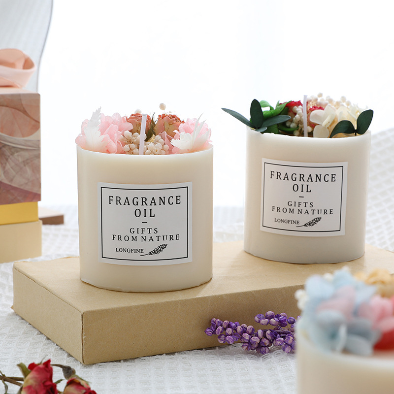 Scented candle gift box, everlasting flower scented candle, floral souvenir, scented scented candle, smokeless soy wax Specification image