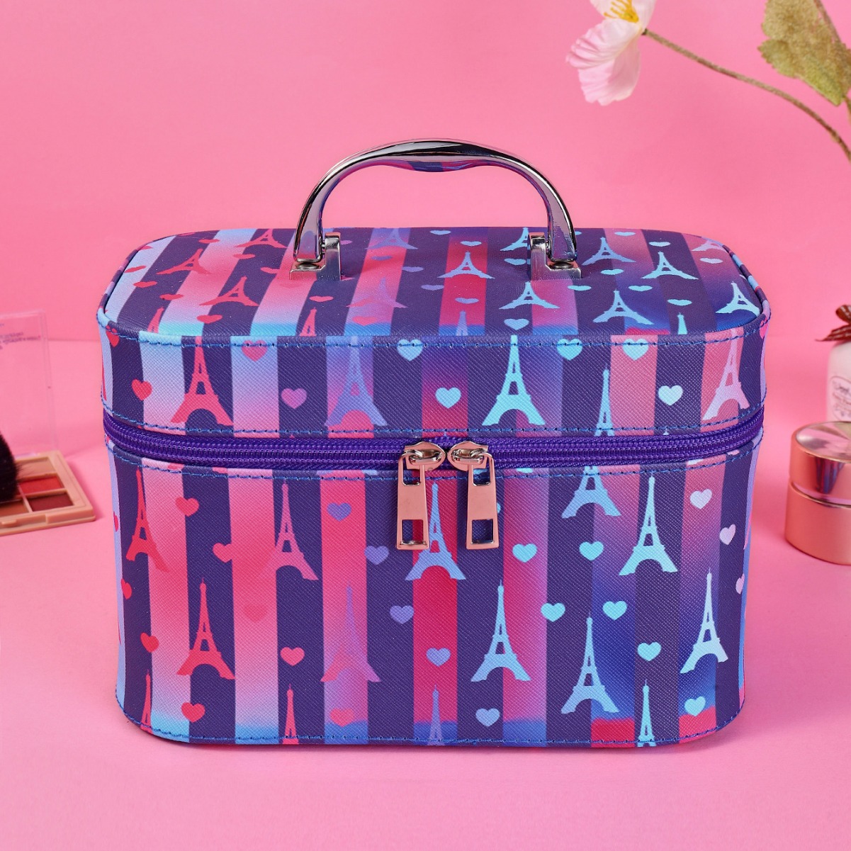 Portable makeup case, children's hand-held makeup bag, princess makeup bag, girl's suitcase, waterproof travel bag, toiletry bag
