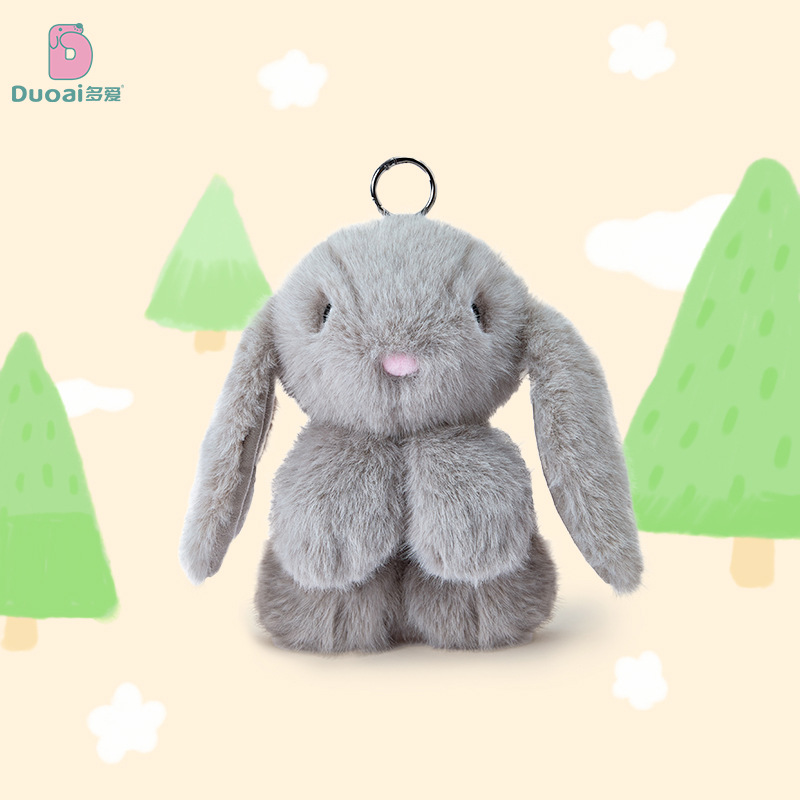 A cute plush keychain with a heartwarming ear-hanging rabbit figurine is a perfect gift for your girlfriend and best friend as a bag or pendant Specification image