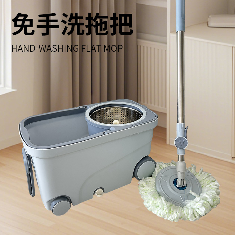 Rotating mop, household dual-drive spin-drying floor mop, factory wholesale automatic dehydrating mop bucket, clean with one mop