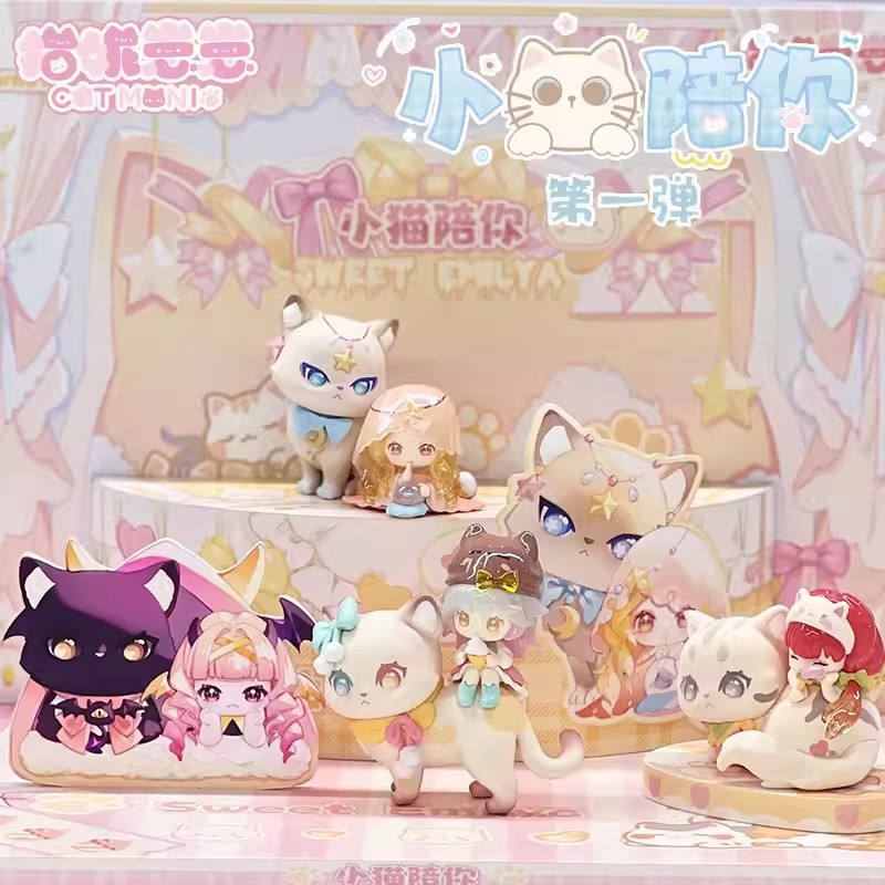 正版猫妮崽崽小猫陪你系列盲盒手办玩具可爱潮玩跨境公仔批发