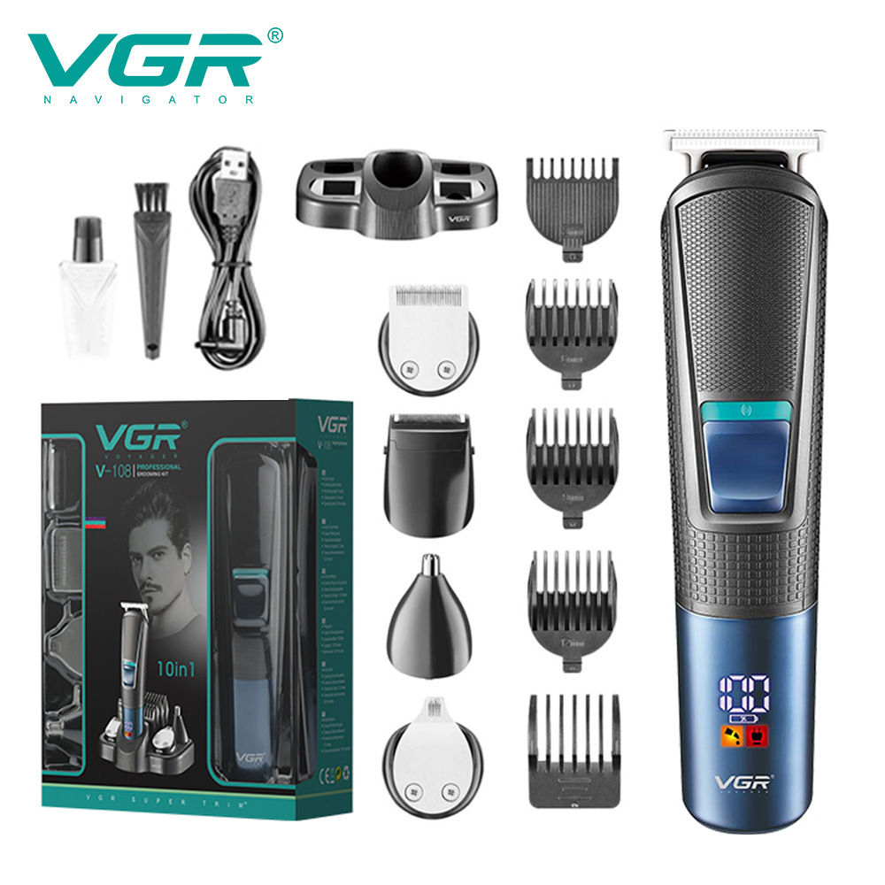 VGR108 Cross-border New Electric Shaving Nose Hair and sideburns Set, five-in-one multi-functional hair clipper