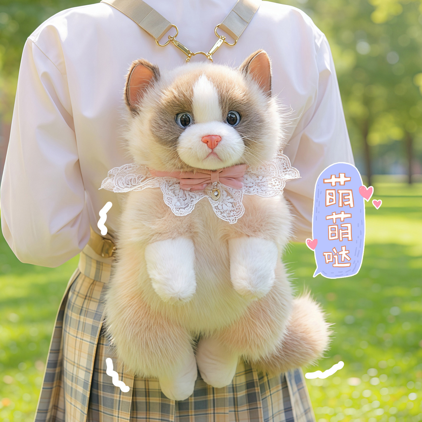 仿真布偶猫背包玩偶可爱猫咪双肩包公仔毛绒玩具娃娃女生儿童礼物