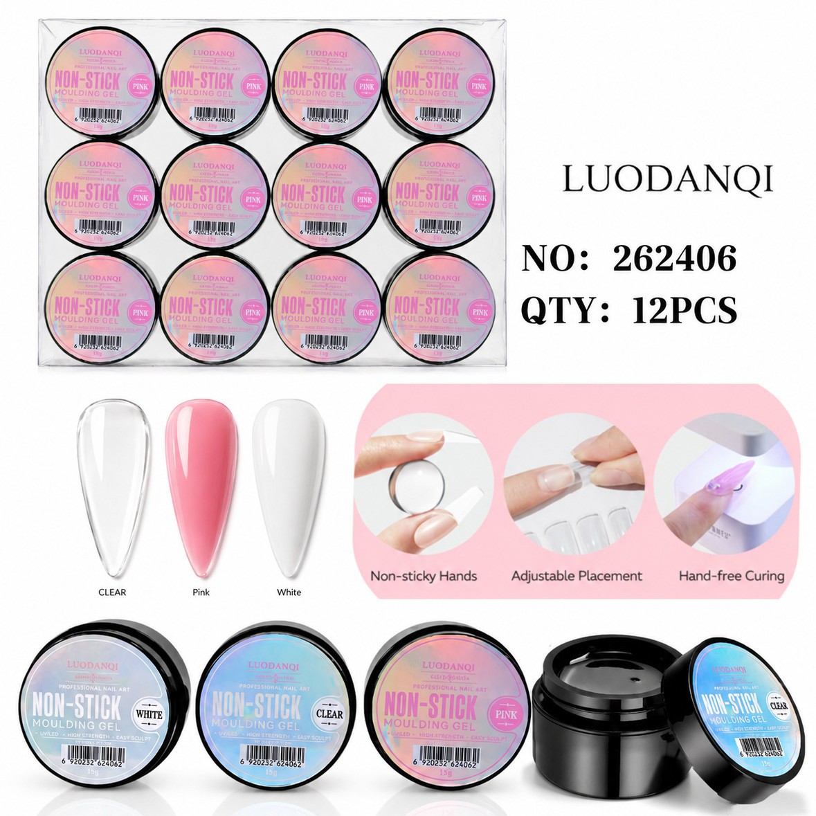 The new cross-border product, non-sticky extension glue, plastic nail art solid factory, is selling well and is specially designed for nail art