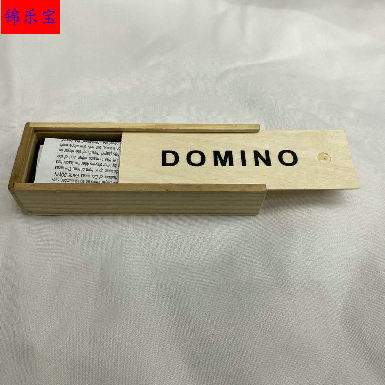 桌面游戏木制多米诺骨牌高标准木盒装黑色多米诺棋牌游戏酒吧娱乐产品图