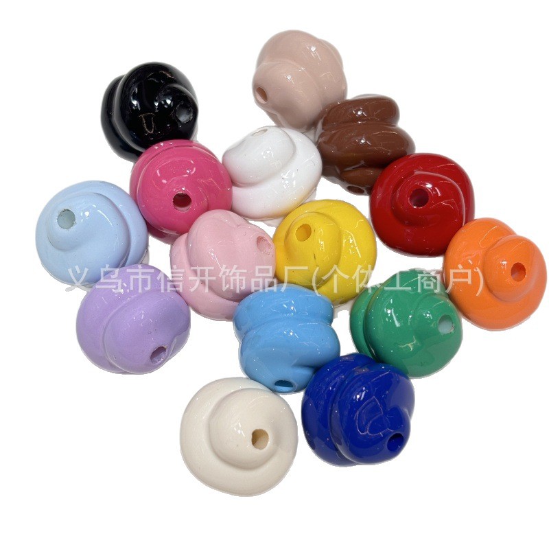 Through hole multi-color baked paint acrylic cake beads, handmade jewelry accessories, diy mobile phone chains, key chains, bag hanging materials Item Picture