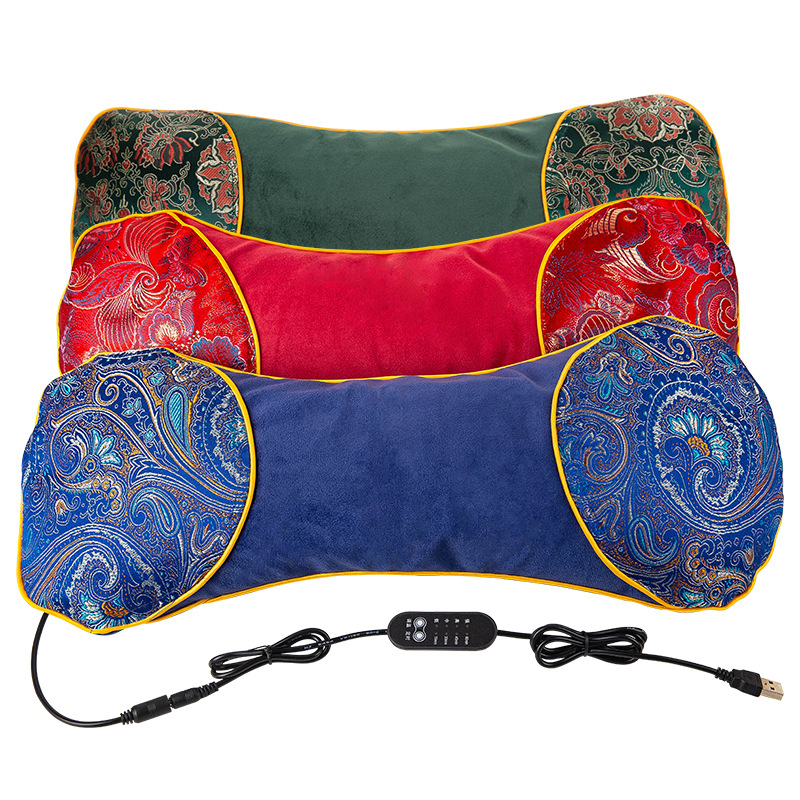 Electrically heated bone pillow, velvet mugwort pillow for autumn and winter, moxibustion pillow, multi-functional neck protection pillow, and cervical pillow for sleep assistance Item Picture