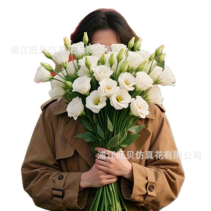 4头洋桔梗仿真花假花客厅家居装饰婚庆摄影道具批发仿真洋桔梗
