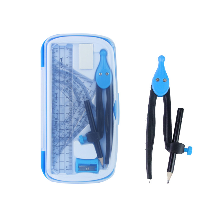 Yalong Cross-border Student Learning Supplies 8-in-1 Durable Plastic Compass Math Set with Ruler and drawing tools details Picture