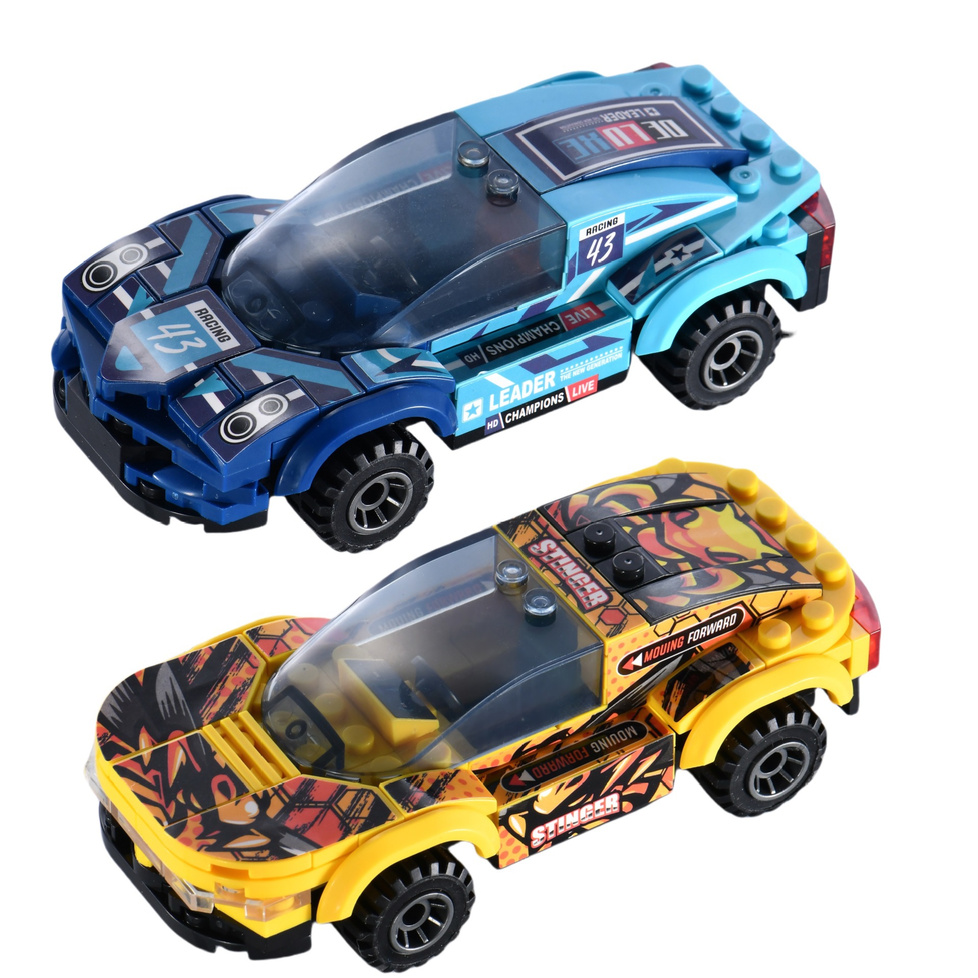 Children's DIY building block particle racing model toy simulation sports car compatible with Lego boy toy car box Item Picture