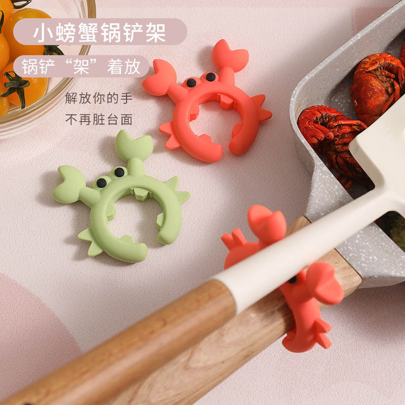 Silicone spatula rack, household kitchen stove, anti-overflow soup spoon and kitchenware placement, spatula guard rack, mobile storage rack details Picture