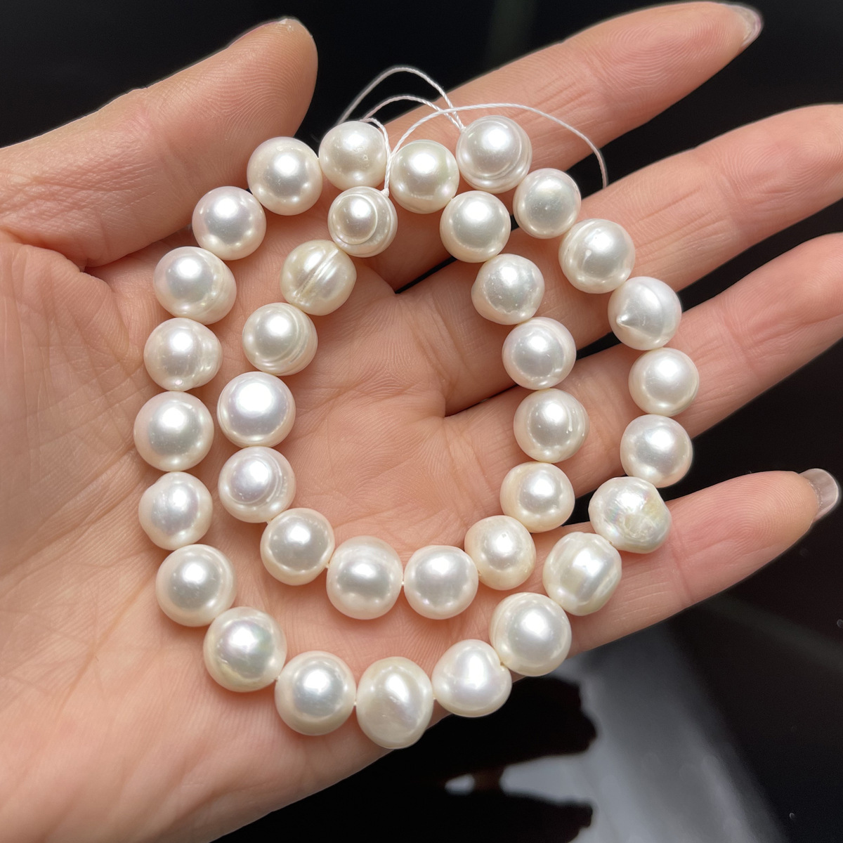 Natural freshwater pearl loose beads 10-11mm potato-shaped straight hole beaded necklace DIY jewelry accessories batch Application Scenario