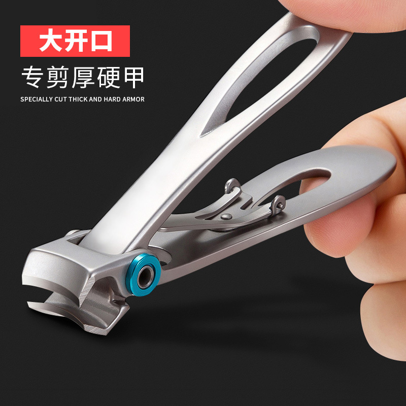 Large-opening nail clippers, powder die-cast nail clippers, specially designed for cutting thick and hard toenails, large-sized adult stainless steel nail clippers