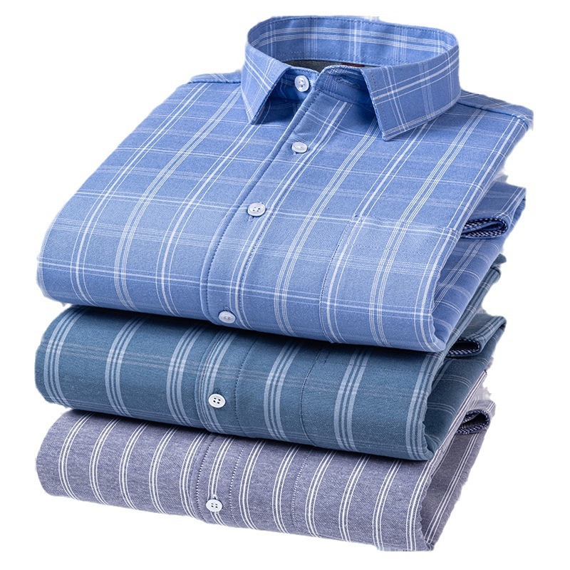 Winter new style fleece and thickened warm shirt, 70 cotton Oxford fabric composite one-piece fleece cardigan men's versatile shirt Item Picture