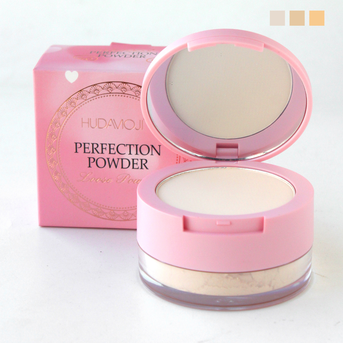 跨境全半托管便携双层定妆粉高光定妆膏一层柔焦粉饼彩妆持久