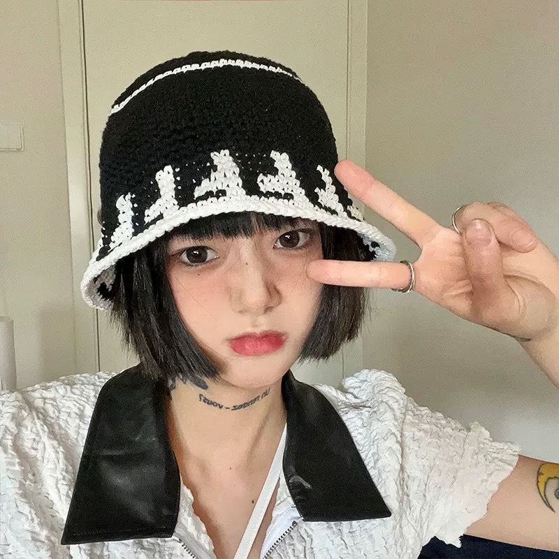 Cross-border hot sale sombrero hecho a mano mujer niche versión coreana sombrero de pescador personalidad tendencia vintage sombrero de punto moda calle hombres cool cap Specification image