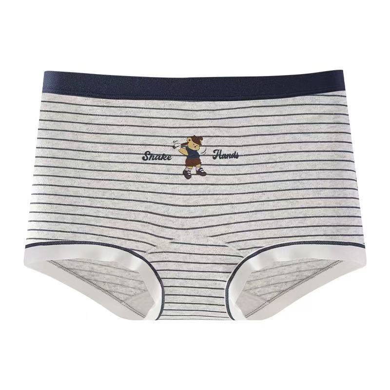 内裤/女士平角内裤/裤子/平角裤蕾丝/女士安全内裤宽松白底实物图