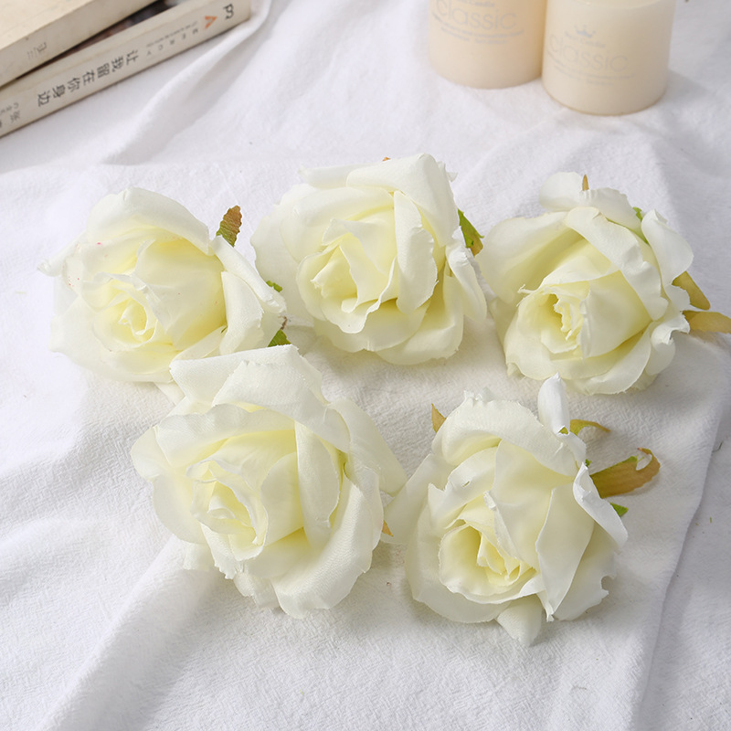 亚马逊仿真花宝石玫瑰花头手捧婚车装饰布置头饰绢花假花干花摆件