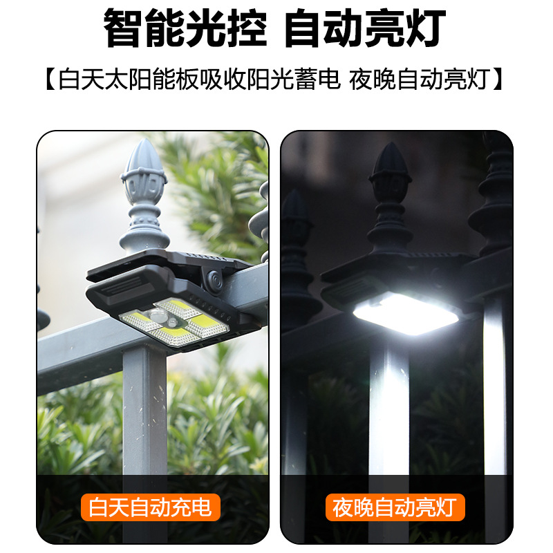 Estilo explosiva cuerpo humano sensor solar clip lámpara lámpara de pared solar luz de patio a prueba de agua al aire libre luz interior Specification image
